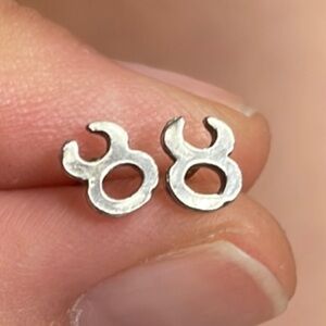 Sterling Silver Taurus Zodiac Stud Earrings, handmade!